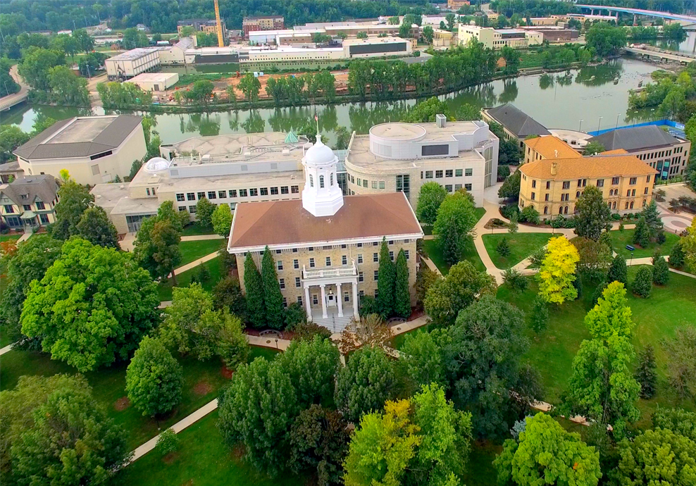 Aerial View of Beautiful College Campus
